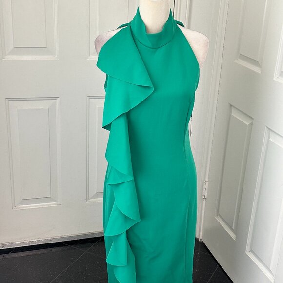 Jessica Howard Jade Green Ruffle Sheath Dress – SZ 12 NWT – Flirty and Fabulous! - Picture 1 of 10